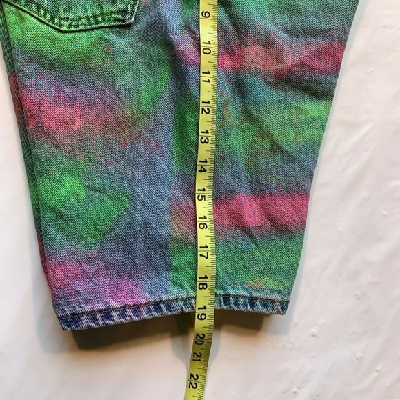 Vintage Levi's 550 Jean Denim Shorts Men 32‎ (31) USA Orange Tab Painted Altered - Picture 12 of 12